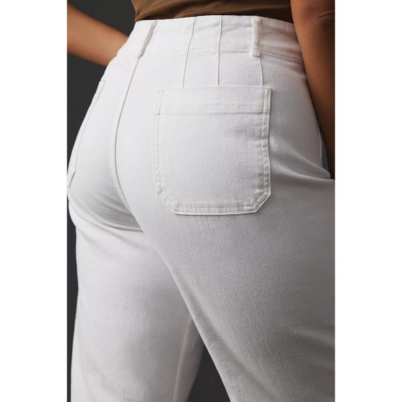 Anthropologie Maeve The Colette Crop Wide-Lean Jeans - White - Sz 26, 27" Inseam - Picture 4 of 4